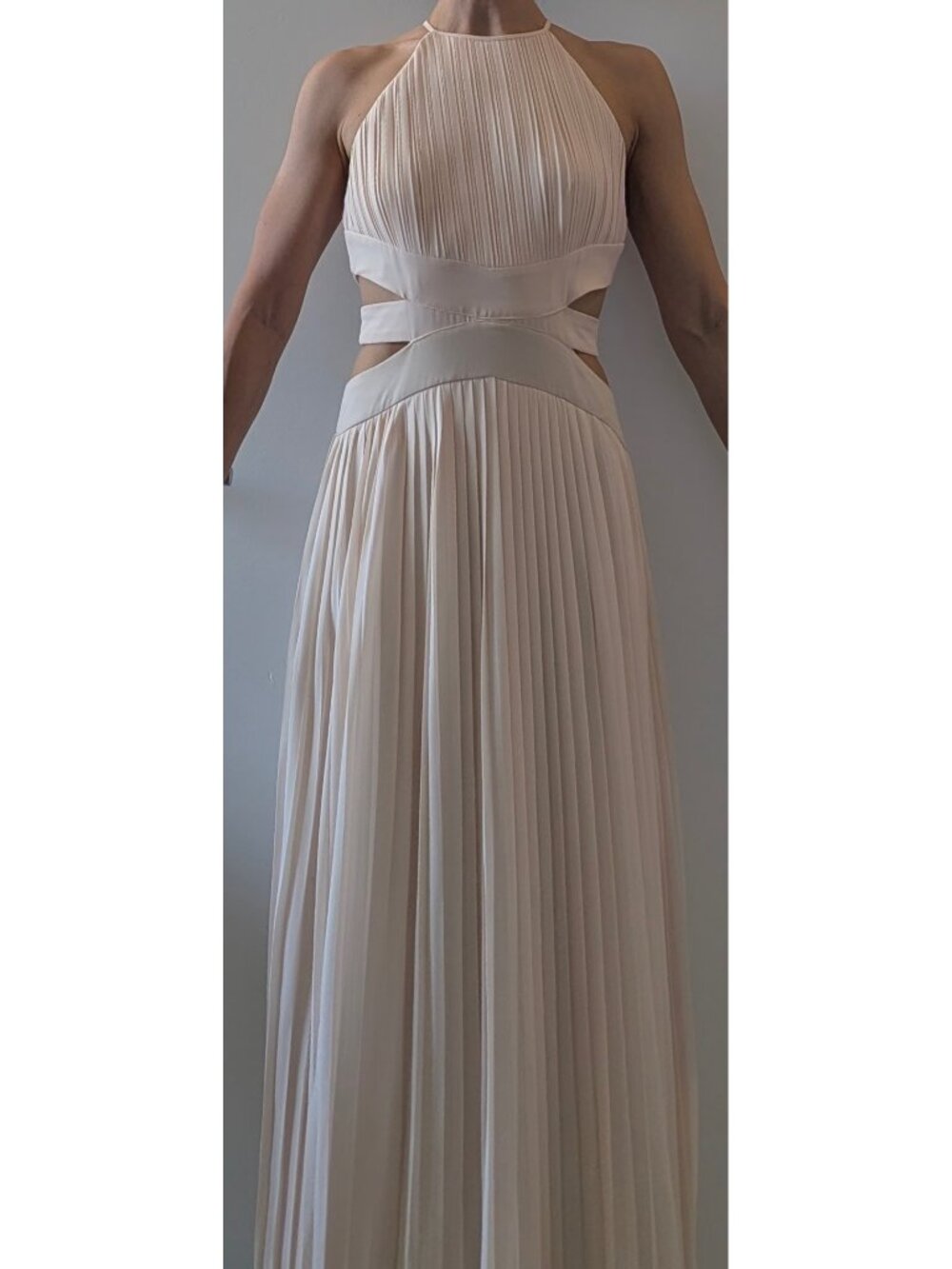 Blush Formal Floor-length Dress with Side Cut-outs